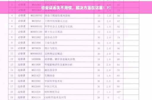 毕业证丢失不用慌，解决方案在这里！?✨