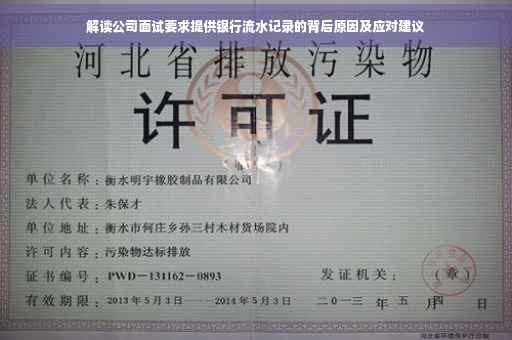 解读公司面试要求提供银行流水记录的背后原因及应对建议