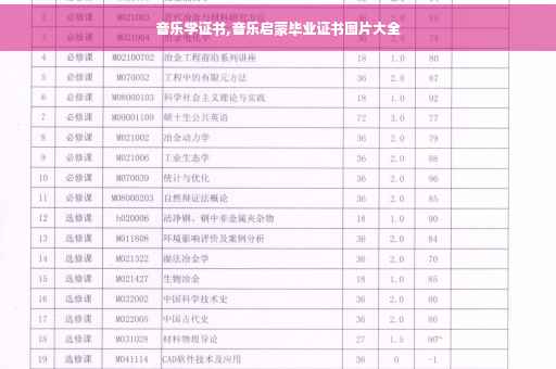 音乐学证书,音乐启蒙毕业证书图片大全