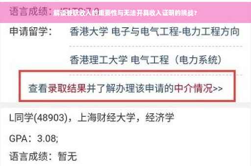 解读兼职收入的重要性与无法开具收入证明的挑战?