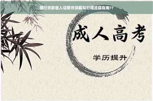 建行贷款收入证明书详解与办理流程指南??