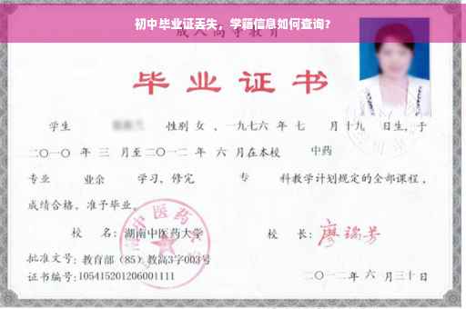 初中毕业证丢失，学籍信息如何查询？