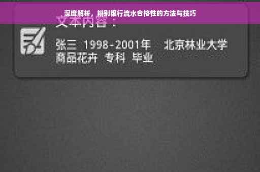 深度解析，辨别银行流水合格性的方法与技巧