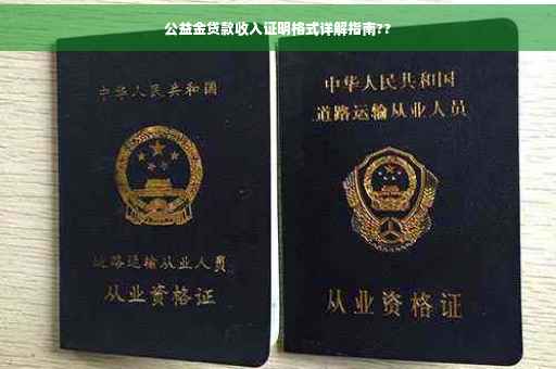 公益金贷款收入证明格式详解指南??