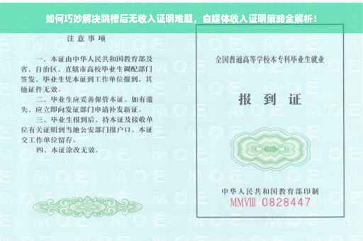 如何巧妙解决跳槽后无收入证明难题，自媒体收入证明策略全解析！