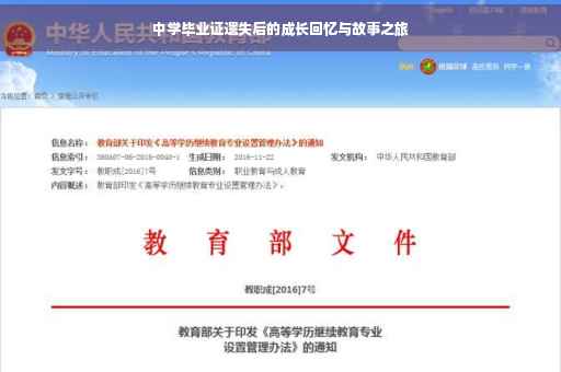 中学毕业证遗失后的成长回忆与故事之旅