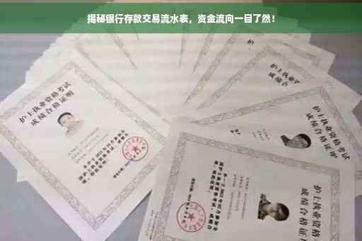 揭秘银行存款交易流水表，资金流向一目了然！