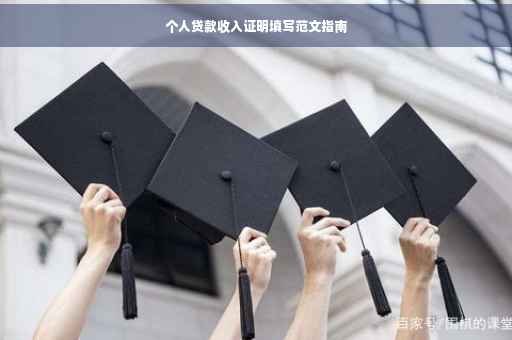 个人贷款收入证明填写范文指南
