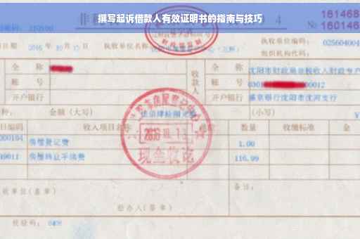 撰写起诉借款人有效证明书的指南与技巧
