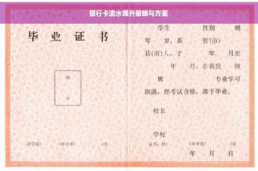 银行卡流水提升策略与方案