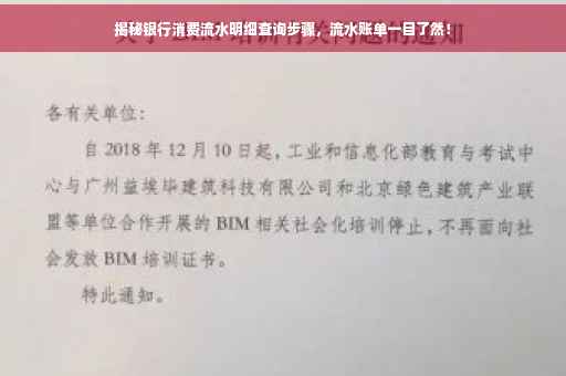 揭秘银行消费流水明细查询步骤，流水账单一目了然！