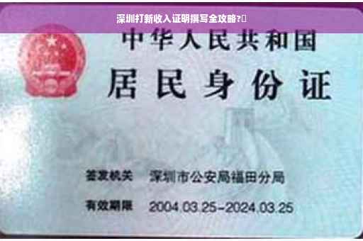 深圳打新收入证明撰写全攻略?✨