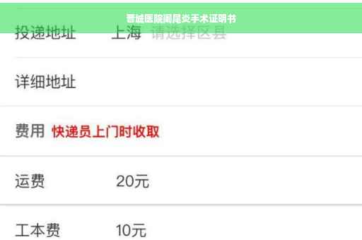 晋城医院阑尾炎手术证明书