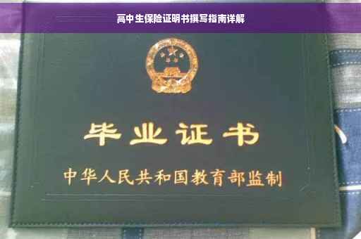 高中生保险证明书撰写指南详解