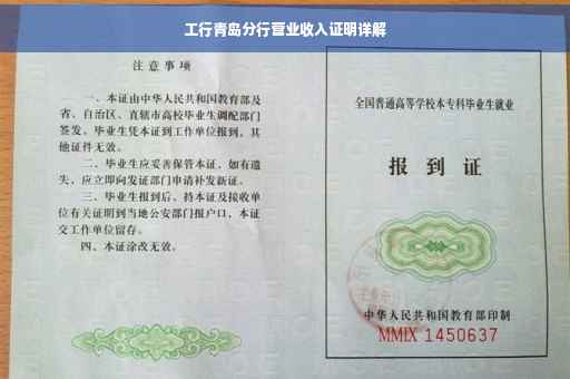 工行青岛分行营业收入证明详解