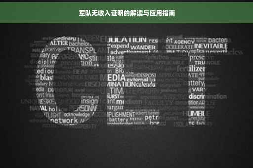 军队无收入证明的解读与应用指南