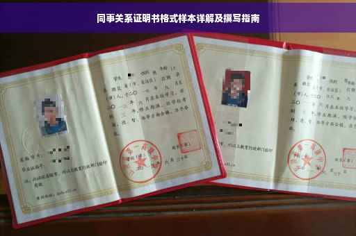 同事关系证明书格式样本详解及撰写指南