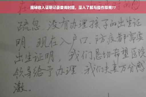 揭秘收入证明记录查询时限，深入了解与操作指南??