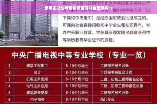 南京市妇幼病情诊断证明书全面解析??