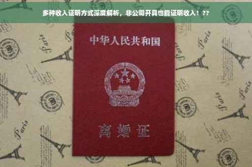 多种收入证明方式深度解析，非公司开具也能证明收入！??