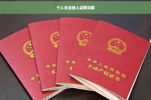 个人合法收入证明详解