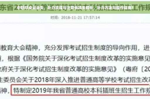 中职毕业证丢失，补办流程与注意事项全解析，补办方法与操作指南?