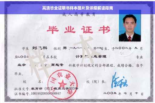 高清毕业证明书样本图片及详细解读指南