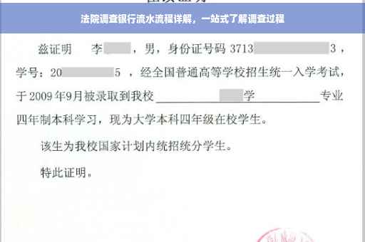 法院调查银行流水流程详解，一站式了解调查过程
