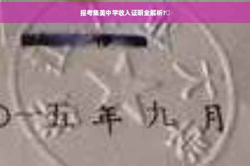 报考集美中学收入证明全解析?✨