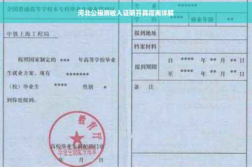 河北公租房收入证明开具指南详解
