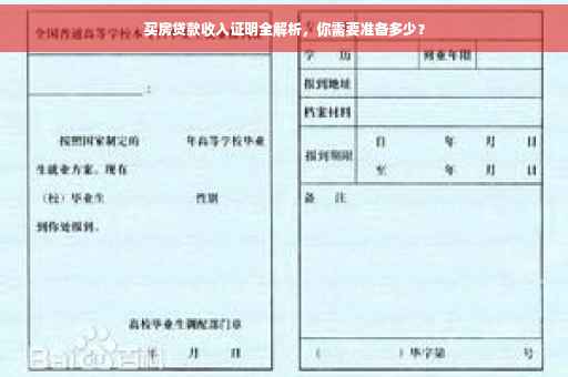 买房贷款收入证明全解析，你需要准备多少？