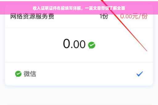 收入证明证件名称填写详解，一篇文章带你了解全面