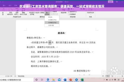 农业银行工资流水查询服务，便捷高效，一站式掌握收支情况