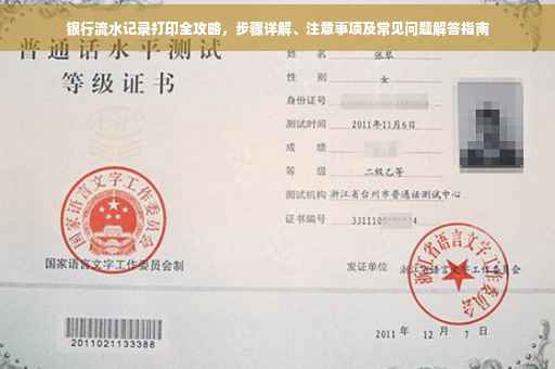 银行流水记录打印全攻略，步骤详解、注意事项及常见问题解答指南