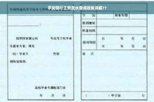 平安银行工资流水查询攻略详解??