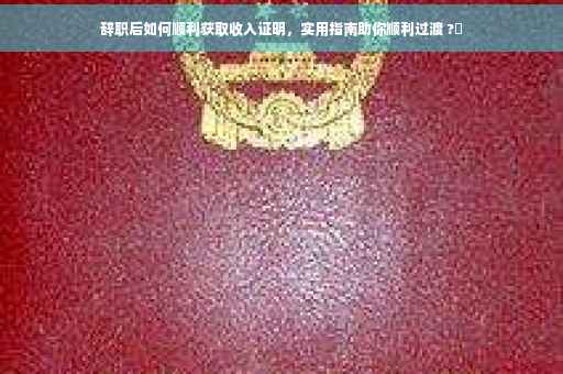 辞职后如何顺利获取收入证明，实用指南助你顺利过渡 ?✨