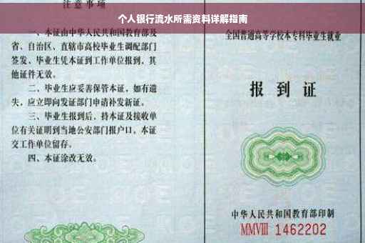个人银行流水所需资料详解指南