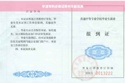 申请专利必备证明书详解指南