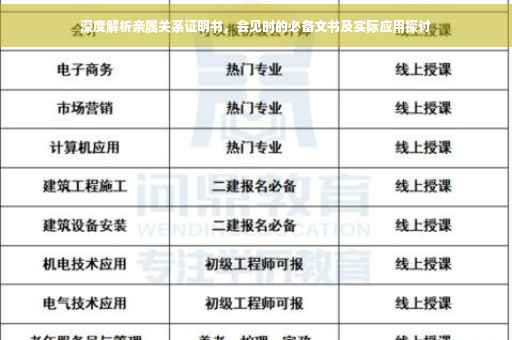 深度解析亲属关系证明书，会见时的必备文书及实际应用探讨