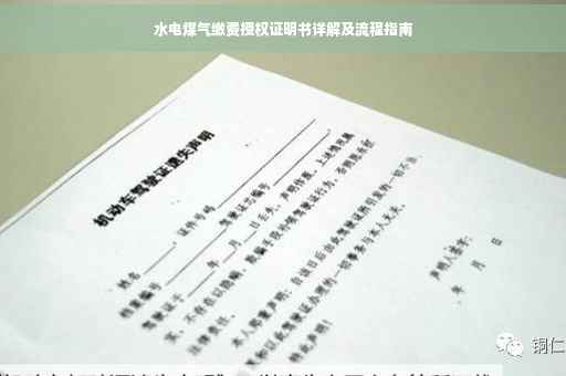 水电煤气缴费授权证明书详解及流程指南