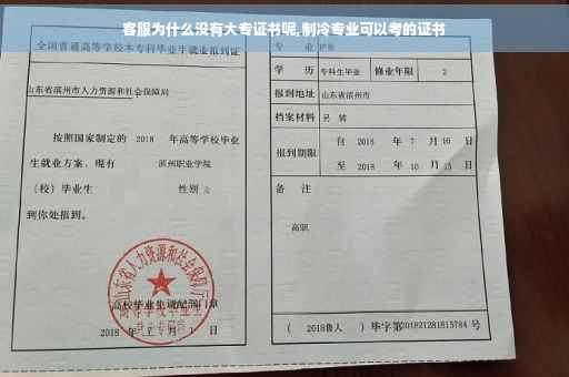 客服为什么没有大专证书呢,制冷专业可以考的证书