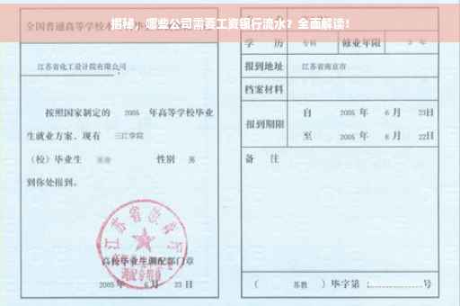 揭秘，哪些公司需要工资银行流水？全面解读！