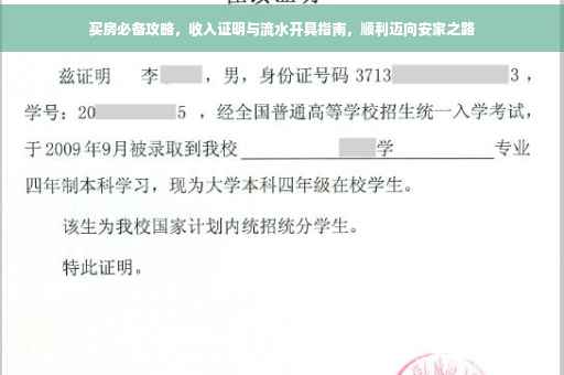 买房必备攻略，收入证明与流水开具指南，顺利迈向安家之路