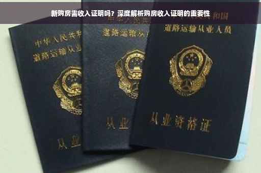 新购房需收入证明吗?深度解析购房收入证明的重要性 新购房需收入证明吗?深度解析购房收入证明的重要性