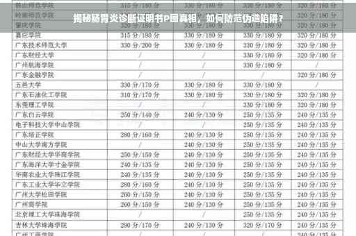 揭秘肠胃炎诊断证明书P图真相，如何防范伪造陷阱？