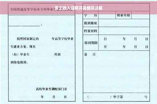 员工收入证明开具情况详解