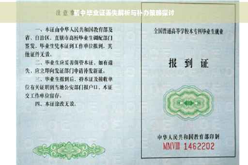 初中毕业证丢失解析与补办策略探讨