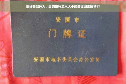 揭秘关键行为，影响银行流水大小的关键因素解析??