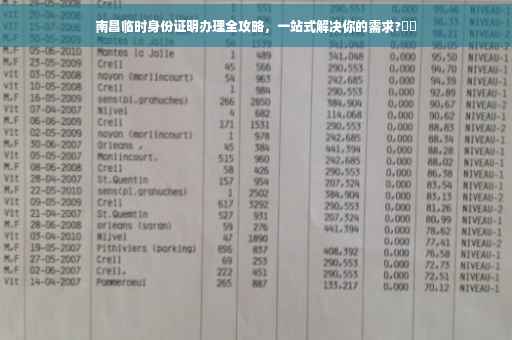南昌临时身份证明办理全攻略，一站式解决你的需求?⚡️