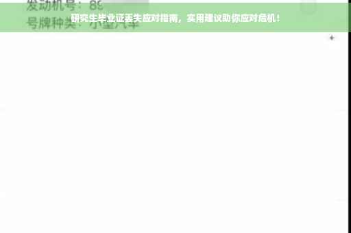 研究生毕业证丢失应对指南，实用建议助你应对危机！